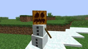 Snow Golem Enjoying The Winter Wonderland In Minecraft. Wallpaper