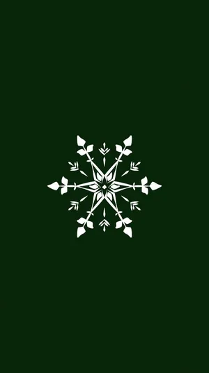 Snowflake Dark Green Christmas Wallpaper