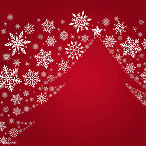 Snowflakes Artwork In Red Christmas Background Wallpaper