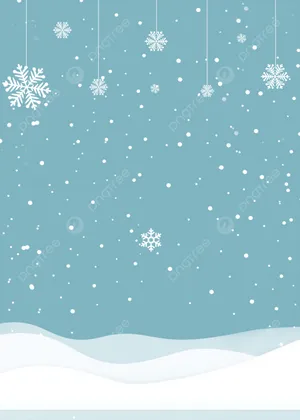 Snowflakes Falling From The Sky On A Blue Background Wallpaper