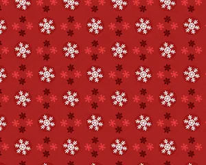 Snowflakes Patterned Red Christmas Background Wallpaper