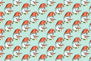 Snowman Christmas Pattern Wallpaper