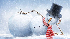 Snowman Cool Pose Wallpaper