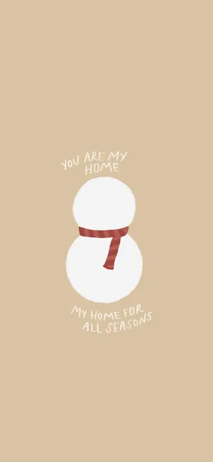 Snowman Home For All Seasons Aesthetic Wallpaper