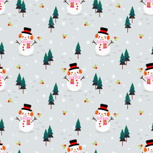 Snowman Winter Pattern.jpg Wallpaper