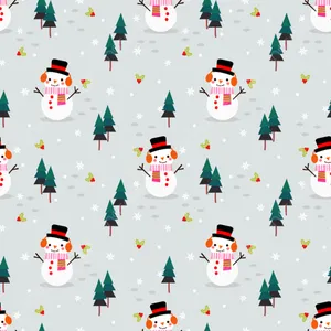 Snowman Winter Pattern.jpg Wallpaper