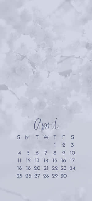 Snowy April Calendar Background Wallpaper