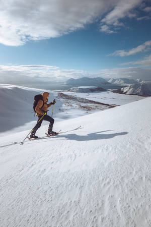 Snowy Backcountry Skiing Hd Scenery Wallpaper