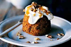 Snowy Chocolate Cake On A Rustic Table Wallpaper
