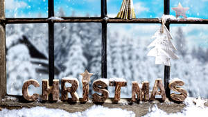 Snowy Christmas Letters Wallpaper