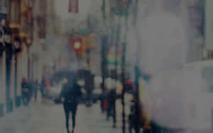 Snowy_ Cityscape_ Blur Wallpaper