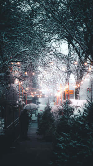 Snowy_ Evening_ Stroll_ Vintage_ Winter_ Aesthetic.jpg Wallpaper