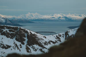 Snowy Norway Fjord Winter Desktop Wallpaper