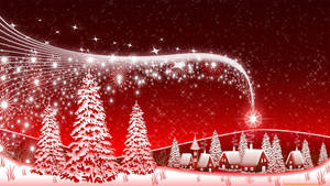 Snowy Red Merry Christmas Hd Wallpaper