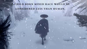 Snowy Samurai Path Contemplation Wallpaper