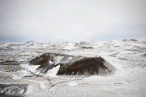 Snowy Volcanic Landscape Winter Wallpaper