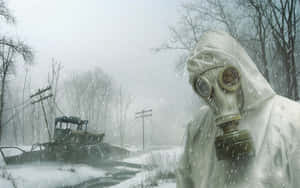 Snowy Wasteland In The Aftermath Of A Nuclear Explosion Wallpaper