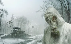 Snowy Wasteland In The Aftermath Of A Nuclear Explosion Wallpaper