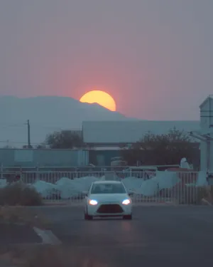 Snowy Winter Aesthetic Sunset Sky Wallpaper