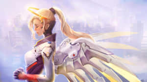 Soaring High - Overwatch Mercy In Action Wallpaper