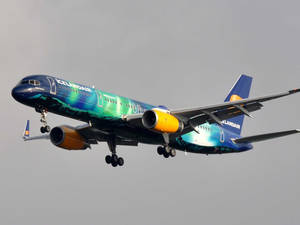 Soaring Icelandair Aviation Blue Plane Wallpaper