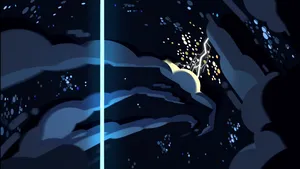 Soaring Through Cartoon Space Wallpaper