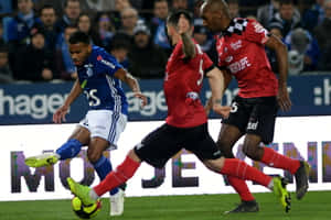 Soccer Action Midfield Duel Wallpaper