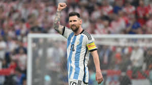 Soccer Captain Celebration Argentina Stripes Wallpaper