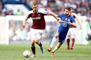 Soccer Dribbling Duel Chelseavs West Ham Wallpaper