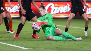 Soccer Goalkeeper Save Action Wallpaper