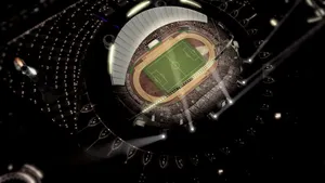 Soccer Match In A Beautiful Stadium Wallpaper