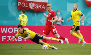 Soccer Match Intensity Polandvs Sweden Wallpaper