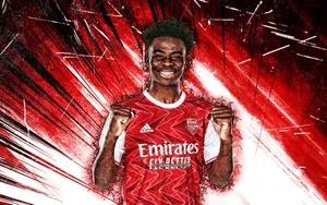 Soccer Player Celebration Arsenal Kit Wallpaper