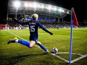 Soccer Player Corner Kick Action Wallpaper
