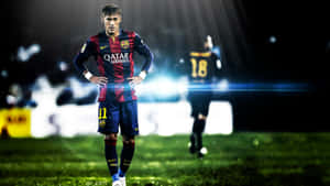 Soccer_ Player_ Spotlight_on_ Field Wallpaper