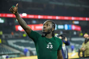 Soccer_ Player_ Thumbs_ Up_ Celebration Wallpaper