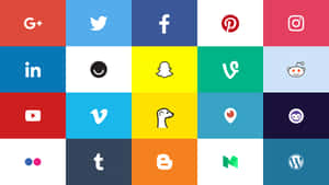 Social Icons In Different Colors Wallpaper