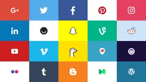 Social Icons In Different Colors Wallpaper