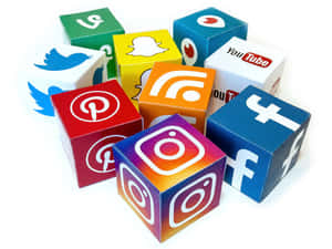 Social Media Icons Cubes Wallpaper