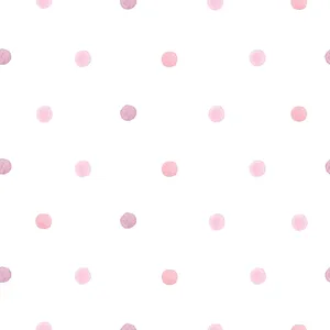 Soft And Feminine Pink And White Polka Dots Wallpaper