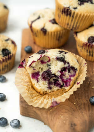 Soft And Moist Blueberry Muffins Wallpaper