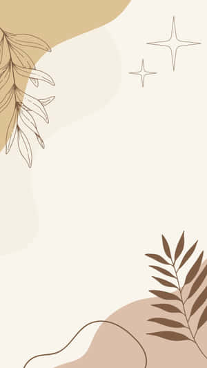 Soft Beige Botanical Design Wallpaper