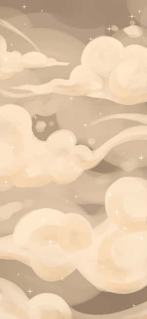 Soft Beige Clouds Sparkle_ Aesthetic.jpg Wallpaper