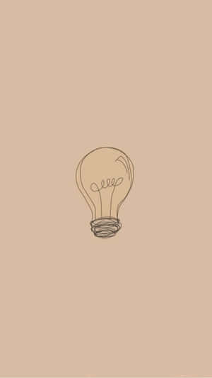 Soft Beige Lightbulb Sketch Wallpaper