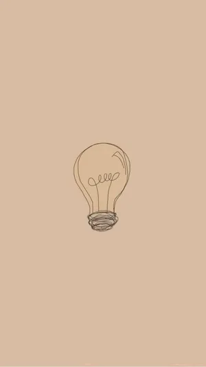 Soft Beige Lightbulb Sketch Wallpaper