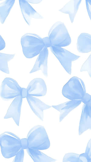 Soft Blue Cute Bows Wallpaper