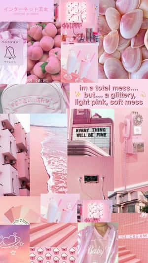 Soft Girl Aesthetic Outfit Featuring A Pastel Color Palette Wallpaper