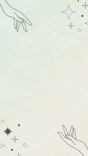 Soft Green Aesthetic Handsand Stars Wallpaper