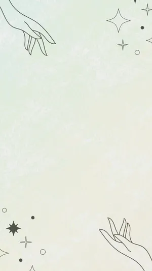 Soft Green Aesthetic Handsand Stars Wallpaper