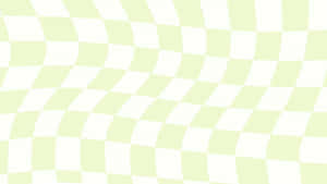 Soft Green Checkered Wave Pattern Wallpaper